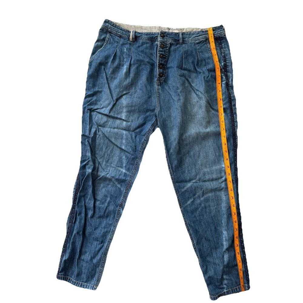 Free People Skye Relaxed Boyfriend Jeans Womens Size 25 Blue Denim Jogger Pants